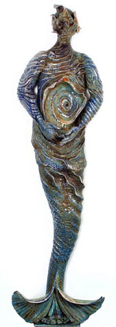 Bill Abright - Ceramic Figures-Rant in the Sea